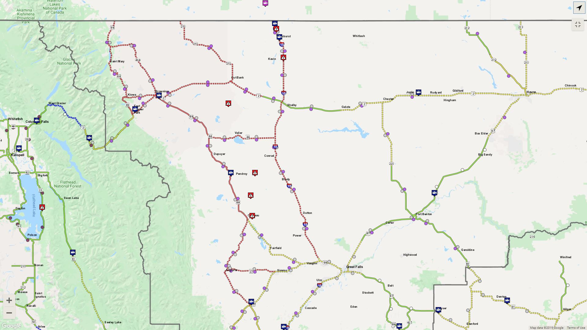 MDT Travel Info map
